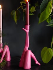 Rockett St George Pink Leg Taper Candle Holder - Image 1 of 4
