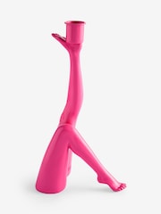 Rockett St George Pink Leg Taper Candle Holder - Image 4 of 4