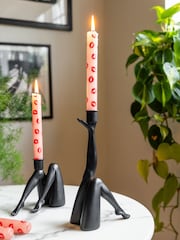 Rockett St George Black Leg Taper Candle Holder - Image 1 of 3