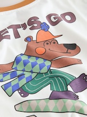White Skate Bear Long Sleeve Back Print T-Shirt (3mths-7yrs) - Image 3 of 4