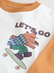 White Skate Bear Long Sleeve Back Print T-Shirt (3mths-7yrs) - Image 4 of 4