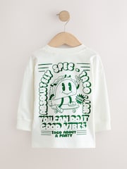 White/Green Taco Long Sleeve Back Print T-Shirt (3mths-7yrs) - Image 2 of 4