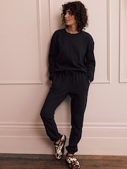 Black Cosy Waffle Long Sleeve Pyjamas - Image 1 of 8