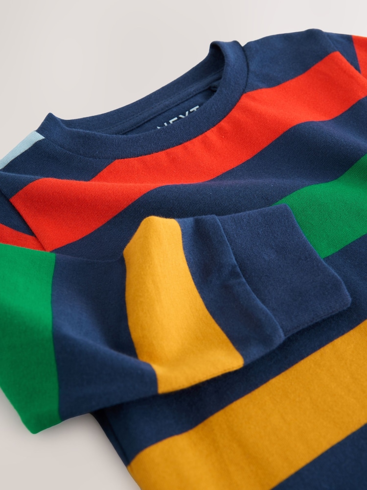 Multi Bright 100% Cotton Long Sleeve Stripe T-Shirt (3mths-7yrs) - Image 4 of 4