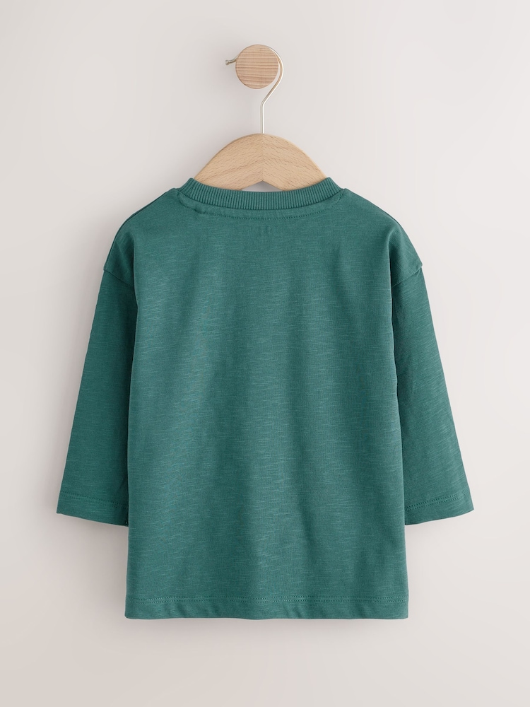 Green Bear Interactive Long Sleeve Appliqué T-Shirt (3mths-7yrs) - Image 2 of 6