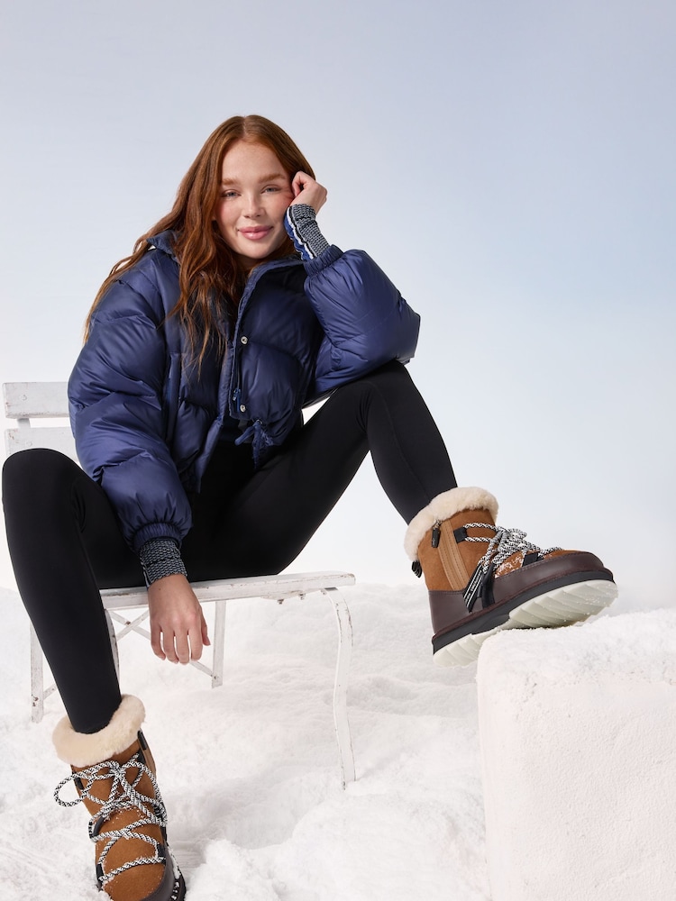 EMU Australia Brown Blurred Lace Up Snow Boots - Image 1 of 12