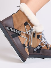 EMU Australia Brown Blurred Lace Up Snow Boots - Image 2 of 12