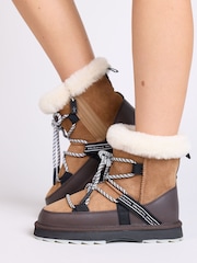 EMU Australia Brown Blurred Lace Up Snow Boots - Image 3 of 12