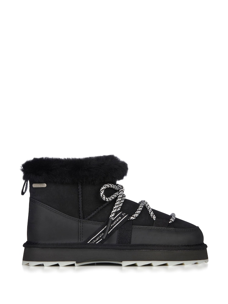 EMU Australia Black Blurred Micro Lace Up Snow Boots - Image 1 of 6