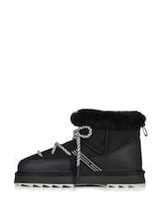 EMU Australia Black Blurred Micro Lace Up Snow Boots - Image 2 of 6