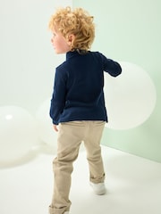 Navy Christmas All-Over Embroidered Long Sleeve Polo Shirt (3mths-7yrs) - Image 3 of 7