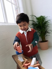 Colourblock in Braun - Langärmeliges Rugby-Poloshirt (3 Monate bis 7 Jahre) - Bild 1 von 9