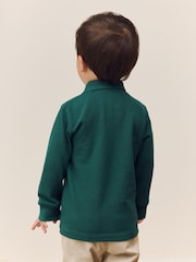Green Woodland All-Over Embroidered Long Sleeve Polo Shirt (3mths-7yrs) - Image 2 of 7