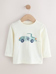 Blue Watercolour Car Long Sleeve Animal Print Character T-Shirts 3 Pack (3mths-7yrs) - Image 3 of 7