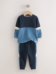 Blue/Navy Long Sleeve Soft Touch T-Shirt and Joggers Set (3mths-7yrs) - Image 2 of 6