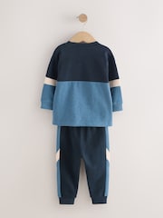 Blue/Navy Long Sleeve Soft Touch T-Shirt and Joggers Set (3mths-7yrs) - Image 3 of 6