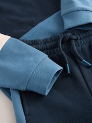 Blue/Navy Long Sleeve Soft Touch T-Shirt and Joggers Set (3mths-7yrs) - Image 4 of 6