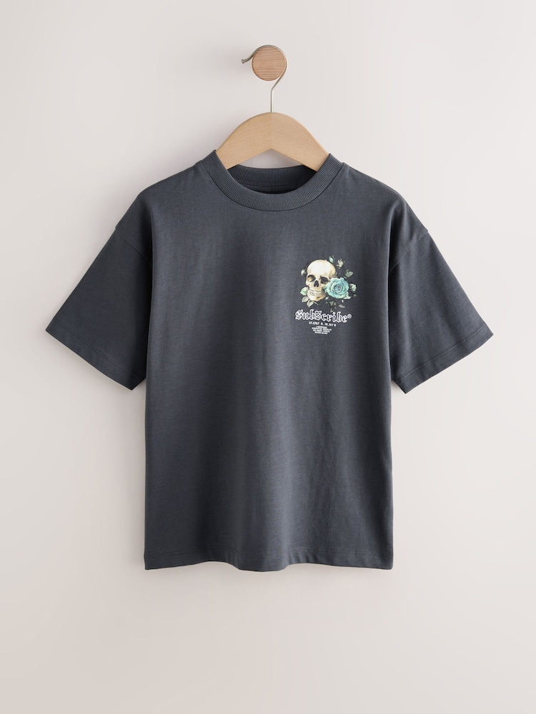 Navy/Blue/Camo Relaxed Fit Graphic Print Short Sleeve T-Shirts 3 Pack (3-16yrs) - Image 2 of 7
