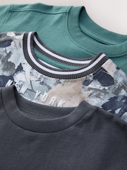 Navy/Blue/Camo Relaxed Fit Graphic Print Short Sleeve T-Shirts 3 Pack (3-16yrs) - Image 6 of 7