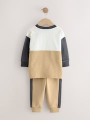 Neutro/gris - Conjunto de pantalón de chándal y camiseta de manga larga con diseño de tacto suave (3 meses - 7 años) - Imagen 6 de 8