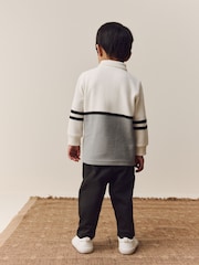 Grey/White Zip Long Sleeve Polo Shirt And Joggers Set (3mths-7yrs) - Image 2 of 3