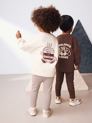 Brown/Cream Babyccino Long Sleeve Tops & Leggings Set 2 Pack (3mths-7yrs) - Image 2 of 8