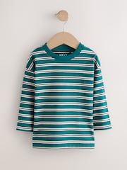 Navy Varsity Long Sleeve Graphic Print T-Shirts 3 Pack (3mths-7yrs) - Image 3 of 7