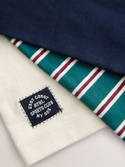 Navy Varsity Long Sleeve Graphic Print T-Shirts 3 Pack (3mths-7yrs) - Image 6 of 7