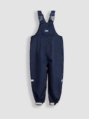 JoJo Maman Bébé Blue Pack-Away Waterproof Dungarees - Image 1 of 3