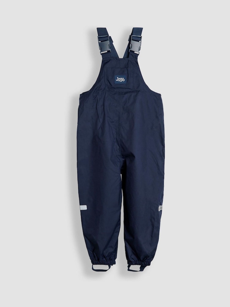 JoJo Maman Bébé Blue Pack-Away Waterproof Dungarees - Image 1 of 3
