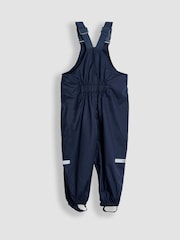JoJo Maman Bébé Blue Pack-Away Waterproof Dungarees - Image 2 of 3
