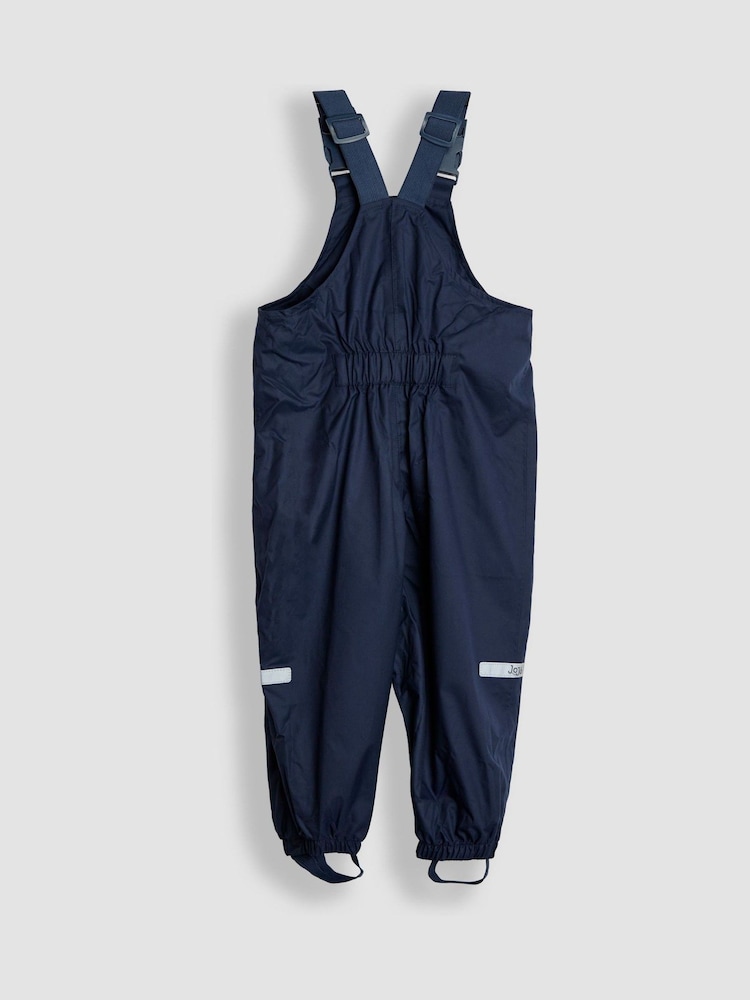 JoJo Maman Bébé Blue Pack-Away Waterproof Dungarees - Image 2 of 3