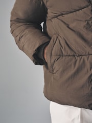 The Set Dark Khaki Short Padded Coat - Image 8 of 10