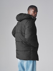 The Set Black Mid Length Padded Coat - Image 6 of 9