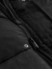 The Set Black Mid Length Padded Coat - Image 8 of 9