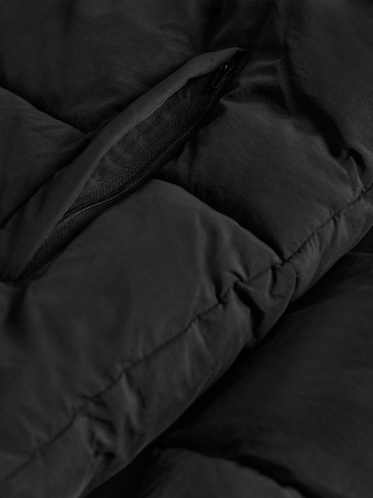 The Set Black Mid Length Padded Coat - Image 9 of 9