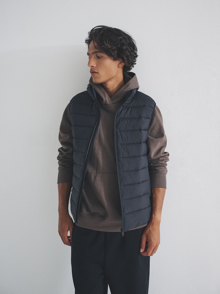 The Set Black 2 Pack Light Weight Gilet & Short Padded Coat - Image 1 of 12