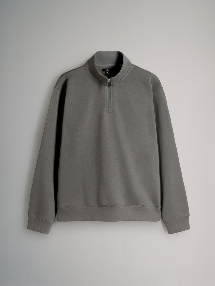 The Set Black/Grey 2 Pack Zip Neck Sweat Tops - Image 2 of 5 The Set Black/Grey 2 Pack Zip Neck Sweat Tops - Image 2 of 5