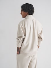 The Set Navy Blue/Brown 2 Pack Zip Neck Sweat Tops - Image 7 of 11