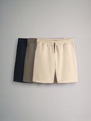The Set Navy Blue/Brown 3 Pack Relaxed Fit Sweat Shorts - Image 2 of 9