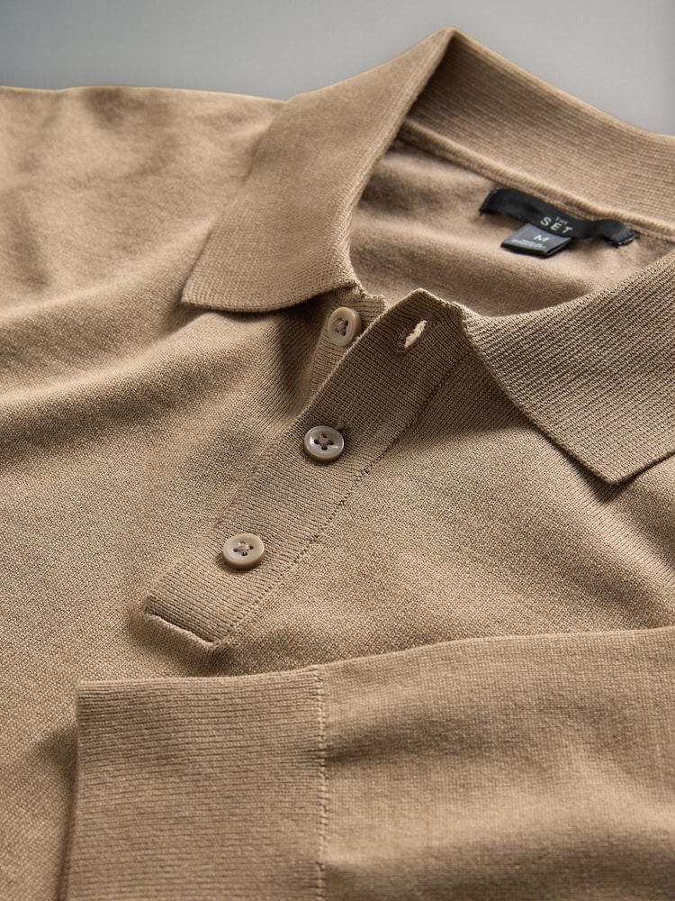 The Set Multi 3 Pack Long Sleeve Knitted Polo Jumpers - Image 14 of 14