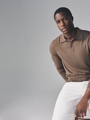 The Set Multi 3 Pack Long Sleeve Knitted Polo Jumpers - Image 8 of 14