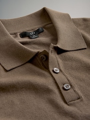 The Set Black / Dark Charcoal / Taupe marl 3 Pack Long Sleeve Knitted Polo Jumpers - Image 12 of 13