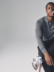 The Set Black / Dark Charcoal / Taupe marl 3 Pack Long Sleeve Knitted Polo Jumpers - Image 6 of 13