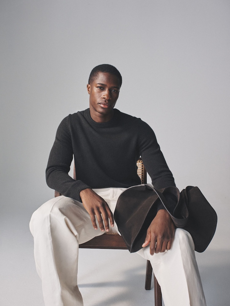 The Set Grey 2 Pack Crew Neck Jumpers with Wool - Image 1 of 9