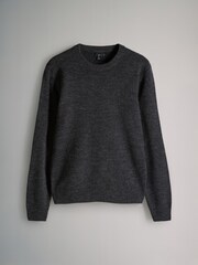 The Set Grey 2 Pack Crew Neck Jumpers with Wool - Image 6 of 9