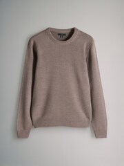 The Set Brown/Navy 2 Pack Crew Neck Jumpers with Wool - Image 13 of 16