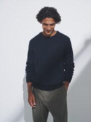 The Set Brown/Navy 2 Pack Crew Neck Jumpers with Wool - Image 5 of 16