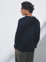The Set Brown/Navy 2 Pack Crew Neck Jumpers with Wool - Image 6 of 16