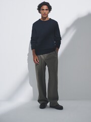The Set Brown/Navy 2 Pack Crew Neck Jumpers with Wool - Image 7 of 16
